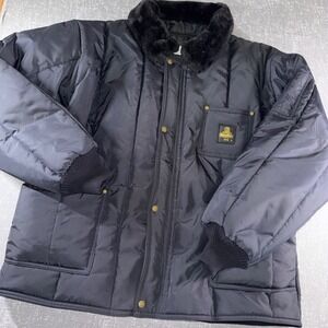 RefrigiWear Iron-Tuff Insulated Winter Work Jacket Black Mens 3XL Fur Collar